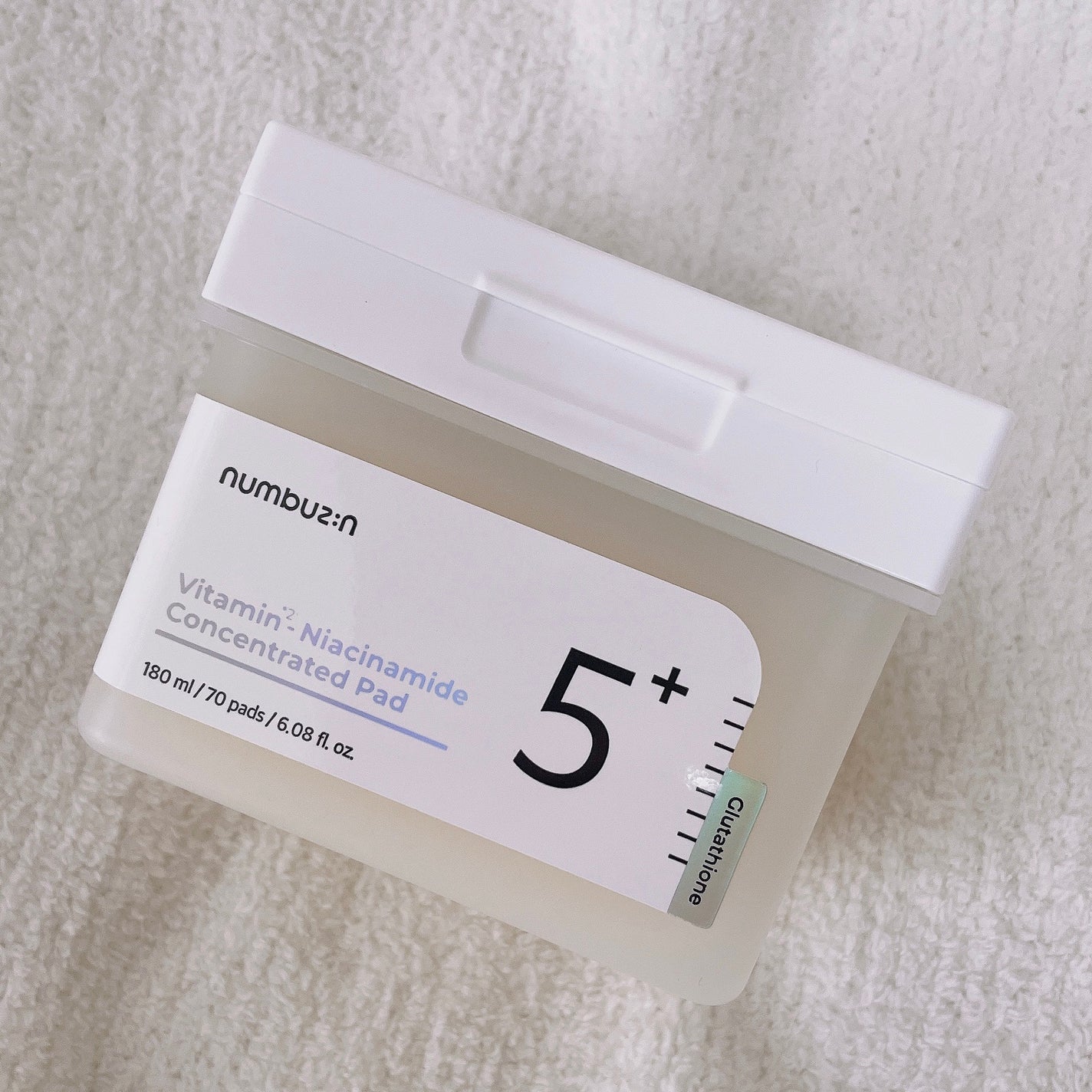 5番 白玉グルタチオンCフィルムパッド/numbuzin/トナーパッドを使ったクチコミ(1枚目)