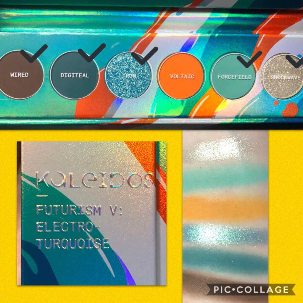 Futurism V: Electro-Turquoise/Kaleidos Makeup/アイシャドウパレットを使ったクチコミ(2枚目)