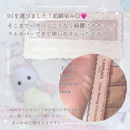 カラーミキシングコンシーラー 01 ライトベージュ/キャンメイク/パレットコンシーラーを使ったクチコミ(2枚目)