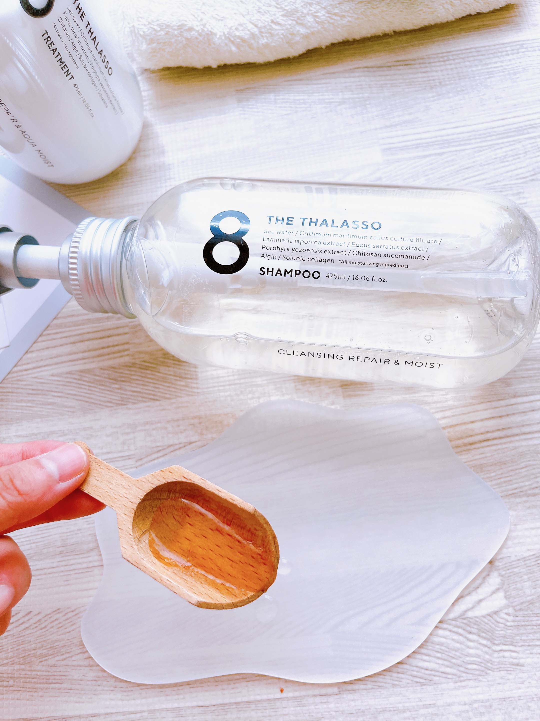 ハイドロポーション 美容液ヘアオイル（アクアホワイトフローラルの香り）/エイトザタラソ/ヘアオイルを使ったクチコミ（2枚目）