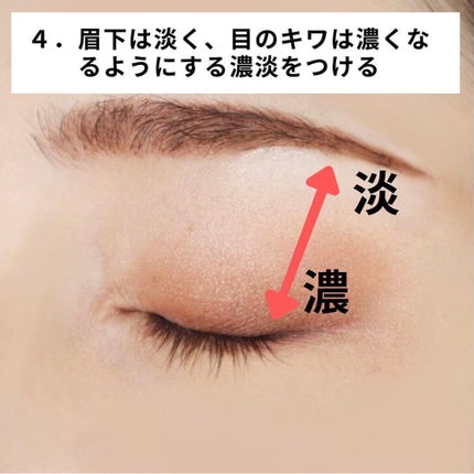 ケー on LIPS 「アイシャドウを塗る時のコツです。目を閉じた時にアイシャドウが綺..」(5枚目)