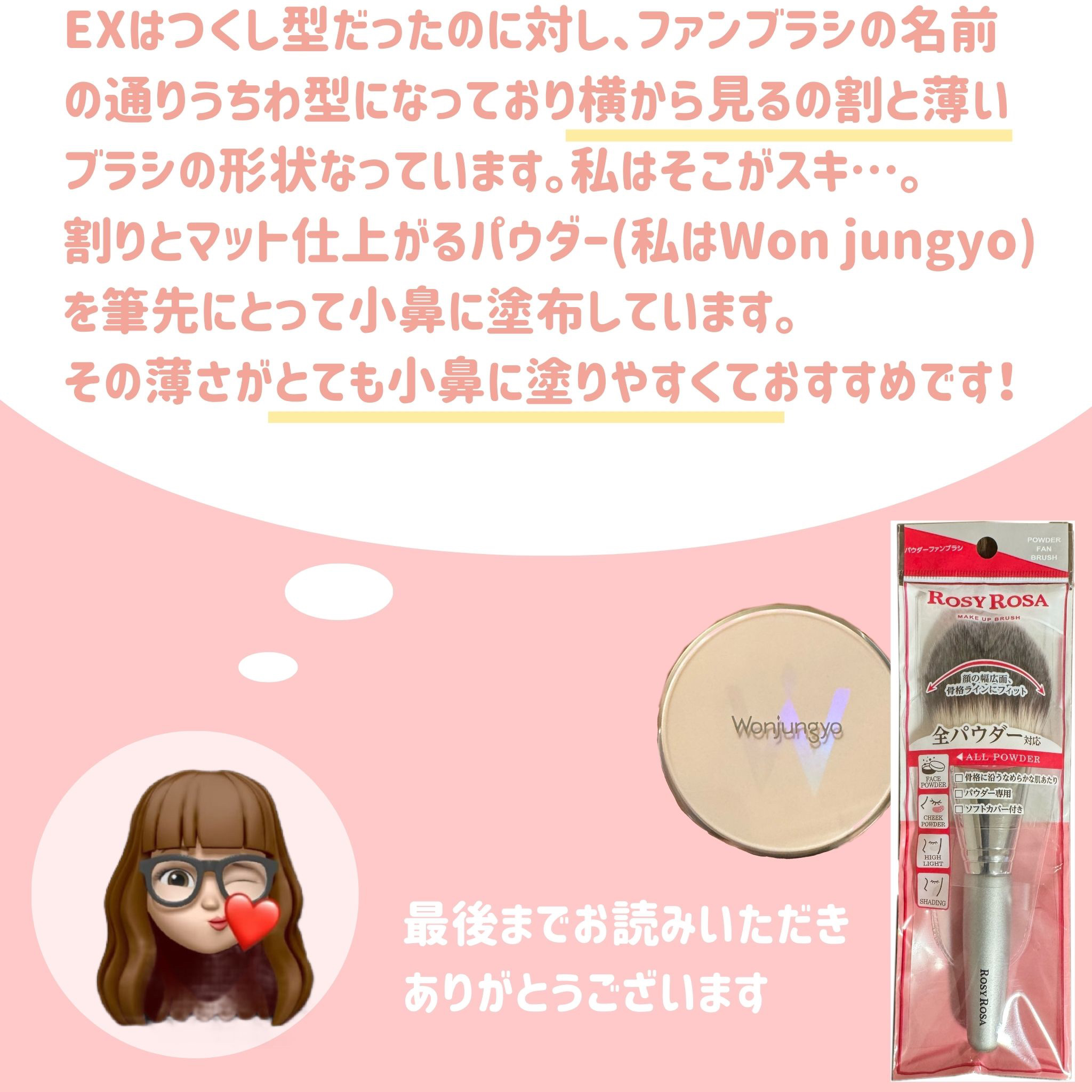 パウダーファンブラシ/ロージーローザ/メイクブラシを使ったクチコミ（3枚目）