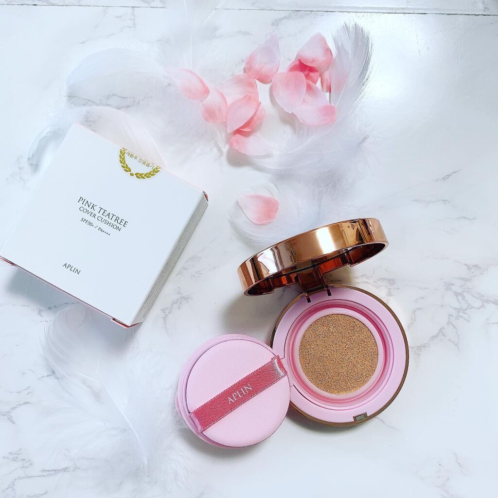 ピンクティーツリーカバークッション/APLIN/クッションファンデーションを使ったクチコミ（1枚目）