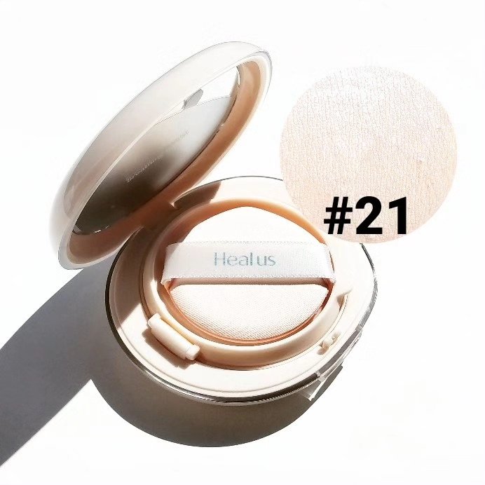 ブリージンググロークッション/Healus/クッションファンデーションを使ったクチコミ（3枚目）