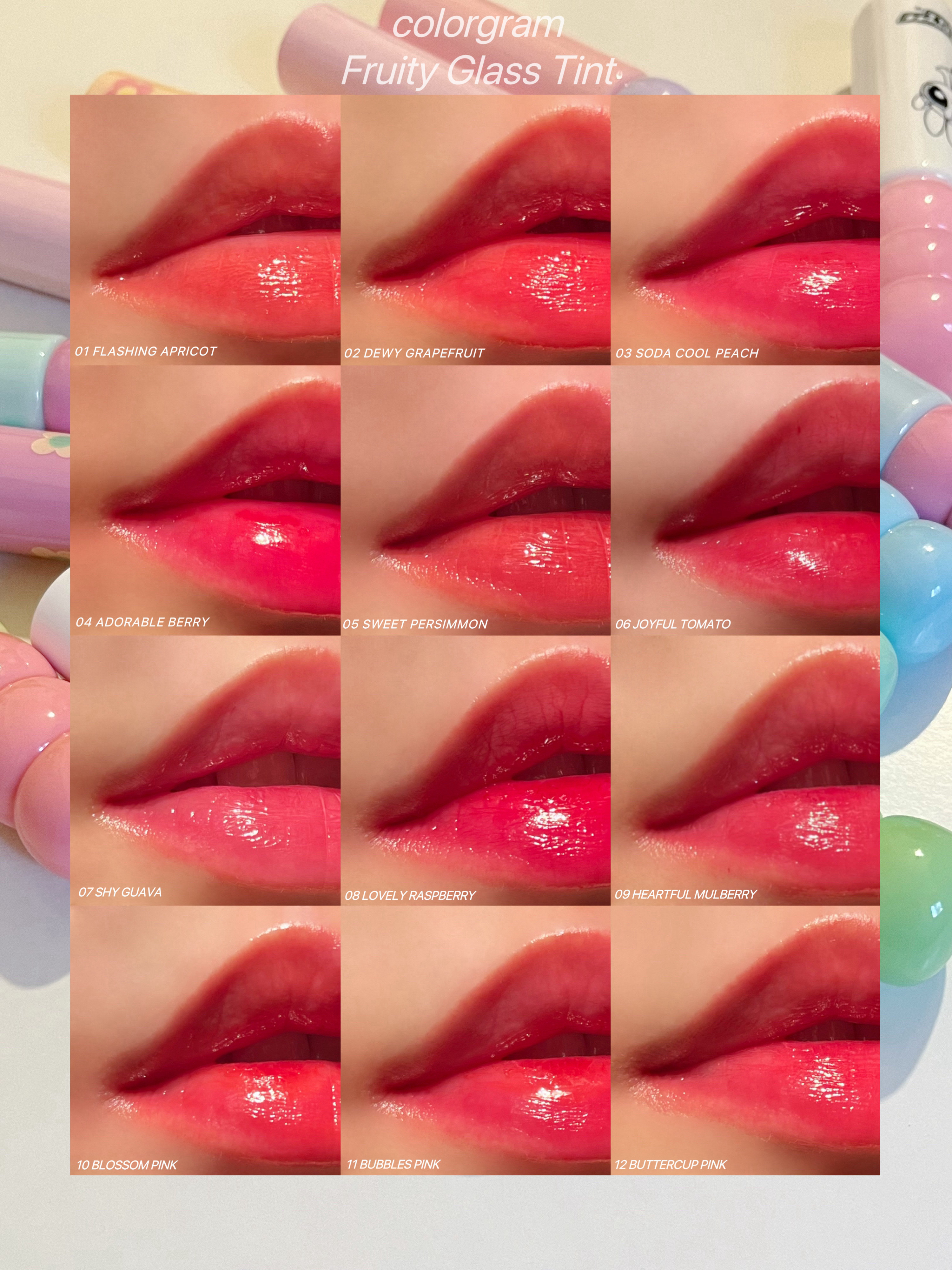 タンフルグラスティント 01.FLASHING APRICOT/Colorgram/リップティントを使ったクチコミ（1枚目）