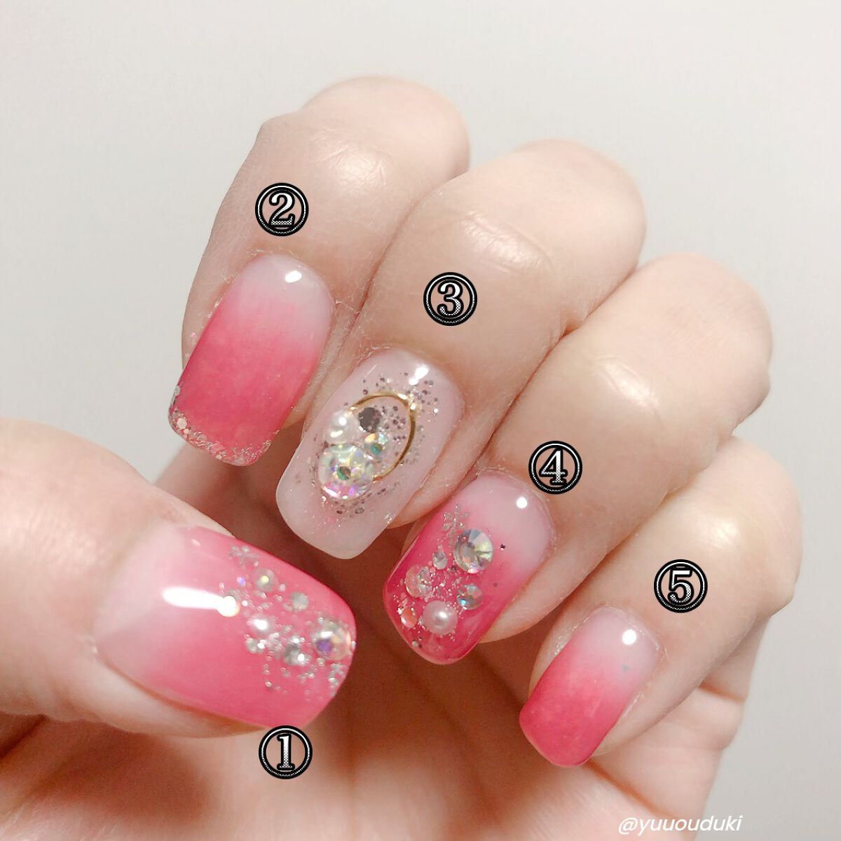 月蝕 on LIPS 「春🌸ローズネイル✨✼••┈┈••✼••┈┈••✼••┈┈••✼..」(2枚目)