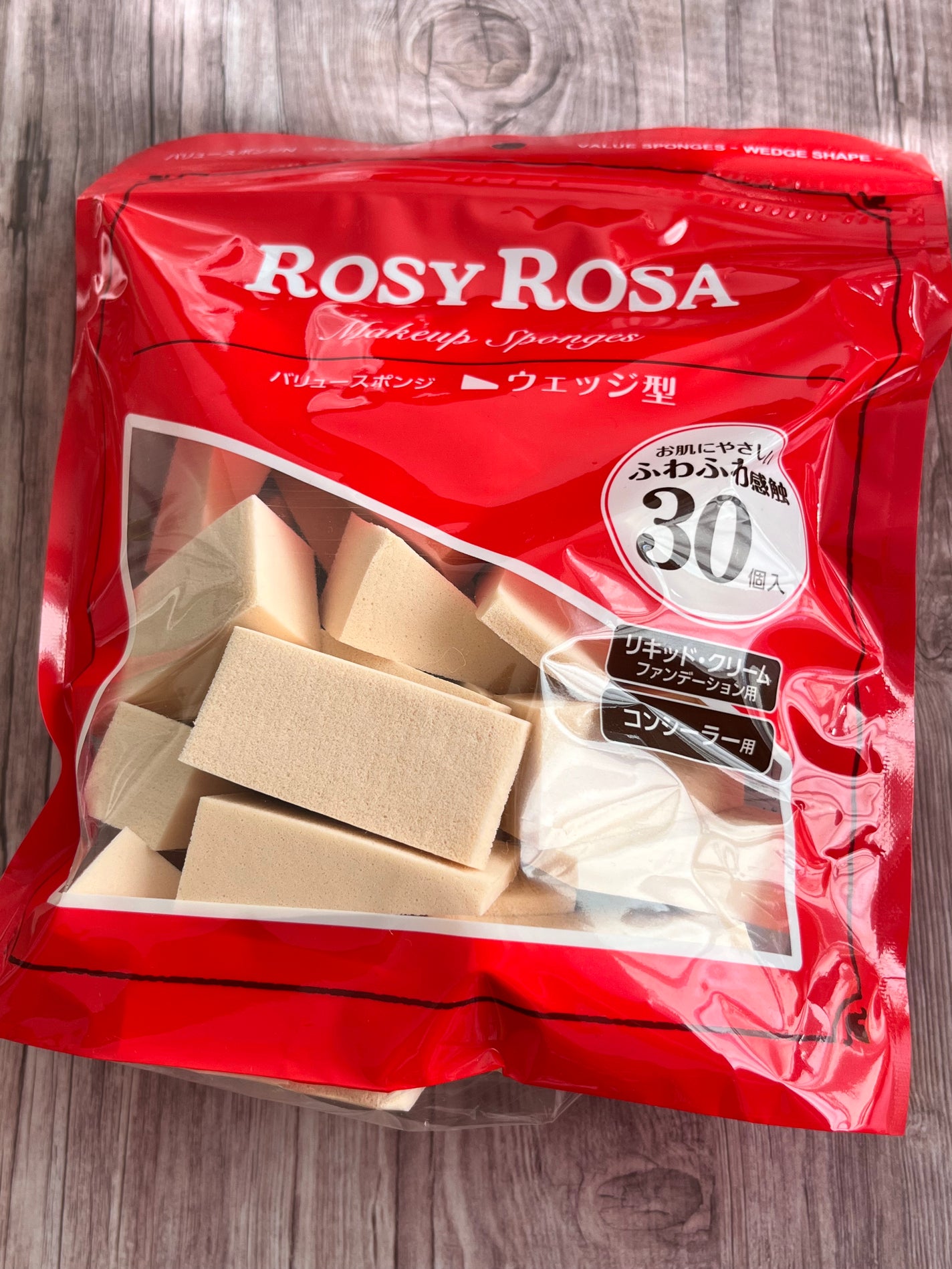 バリュースポンジN ウェッジ型タイプ 30P/ロージーローザ/パフ・スポンジを使ったクチコミ(1枚目)