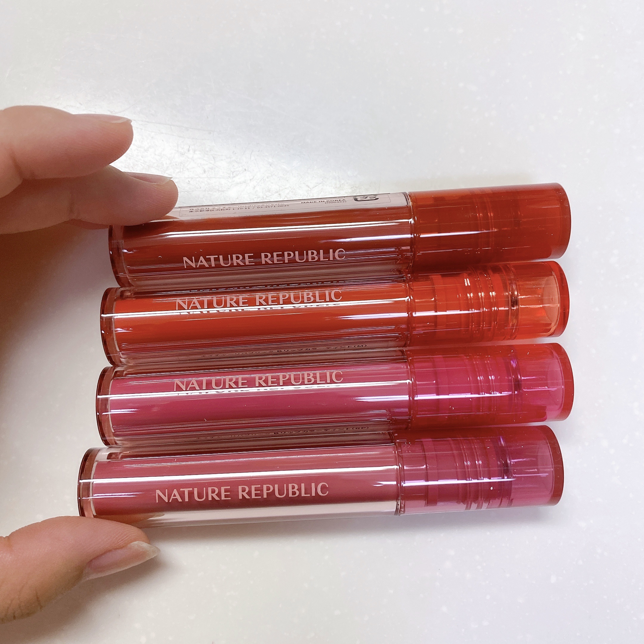 バイフラワーグラスデューティント 04 メリーコーラル/ネイチャーリパブリック/リップティントを使ったクチコミ（1枚目）