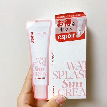 espoir ウォータースプラッシュサンクリームのクチコミ「\espoir ウォータースプラッシュサンクリーム/

ピンク

SPF50+ PA++++
.....」（2枚目）