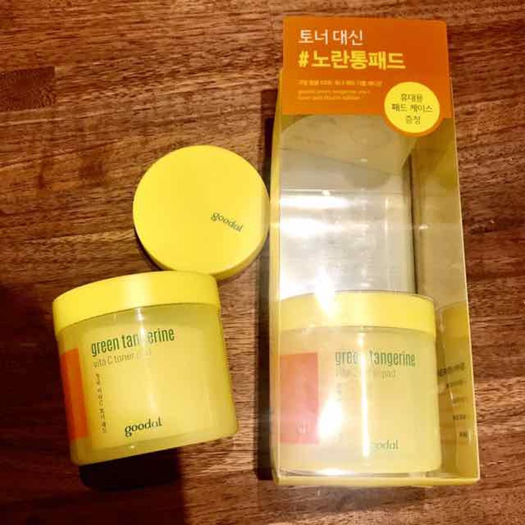 グリーンタンジェリン ビタCダークスポットケアパッド/goodal/トナーパッドを使ったクチコミ(4枚目)