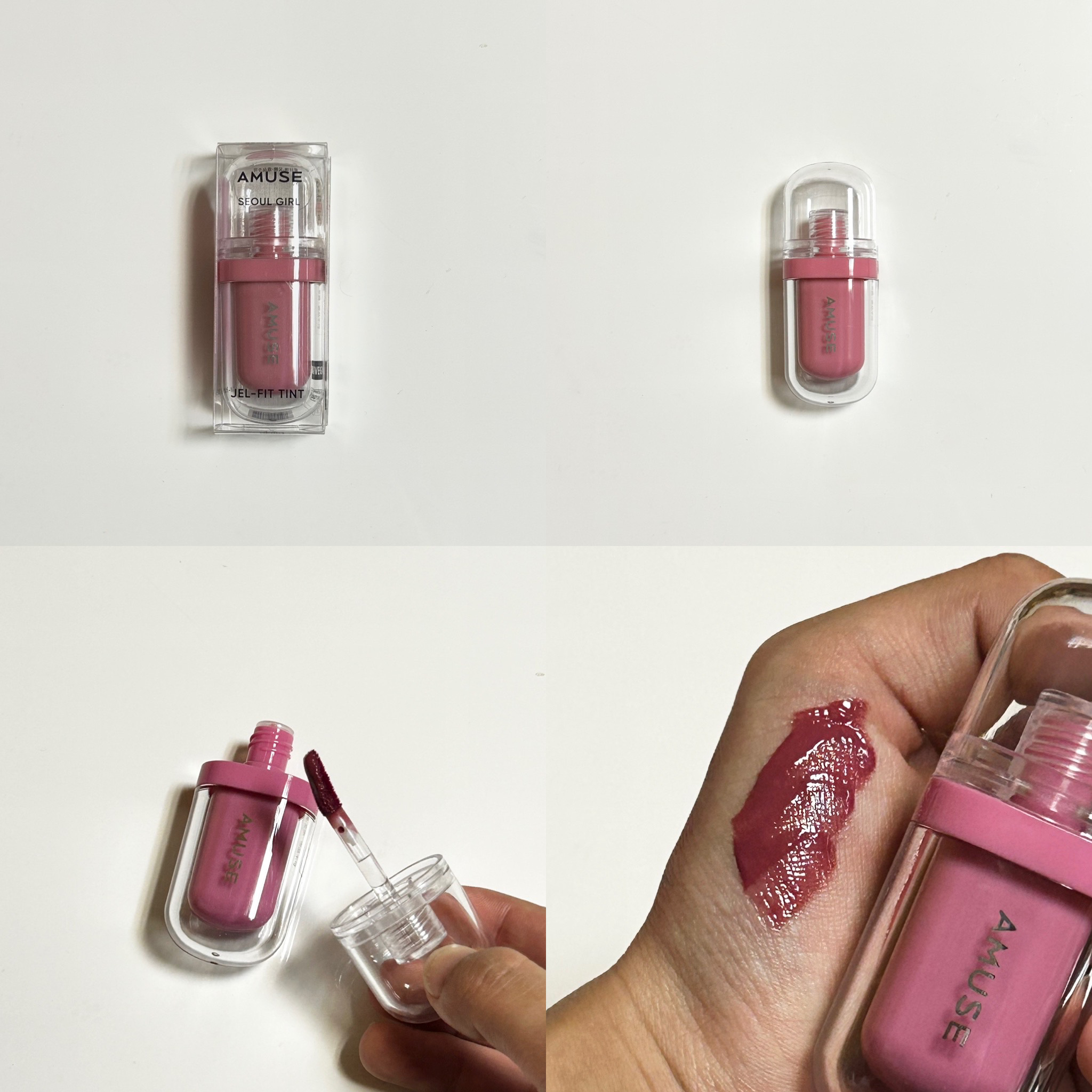 AMUSE ジェルフィットティント
06 ソウルガール

AMUSEの商品はいくつか持っていますが、
ジェルフィットティントは初購入✨

手のひらサイズで ポーチに入れても
邪魔にならない小ささ◎

使ってみてまず驚いたのは、色持ちの良さ！