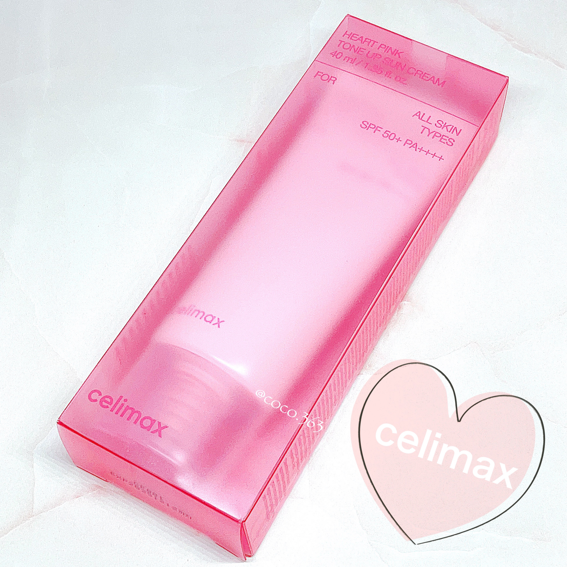 ハートピンクトーンアップサンクリーム/celimax/日焼け止めクリームを使ったクチコミ（3枚目）