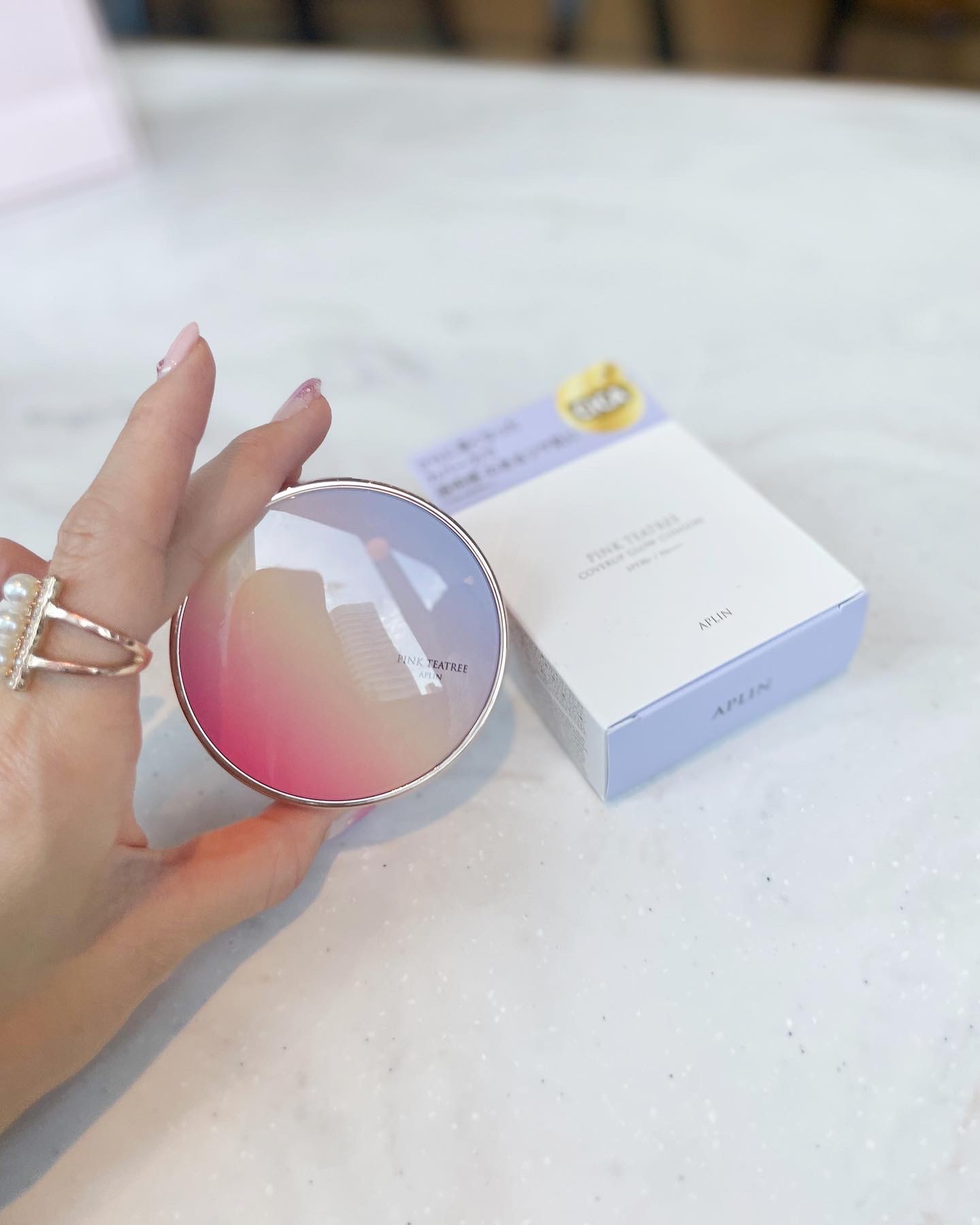 ピンクティーツリーカバーアップグロウクッション/APLIN/クッションファンデーションを使ったクチコミ（1枚目）