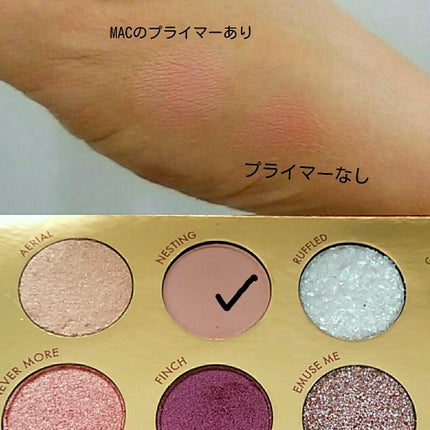 ColourPop BYE BYE BIRDIEのクチコミ「昨日のMACのミステリーの実験です。(笑)
昨日のとは違うパレットですが発色が…
また不思議.....」(1枚目)