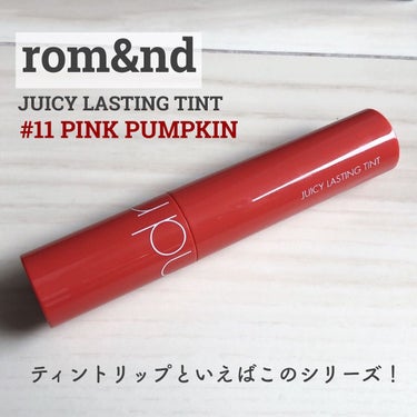 ジューシーラスティングティント 11 ピンクパンプキン(PINK PUMPKIN)/rom&nd/口紅を使ったクチコミ（1枚目）