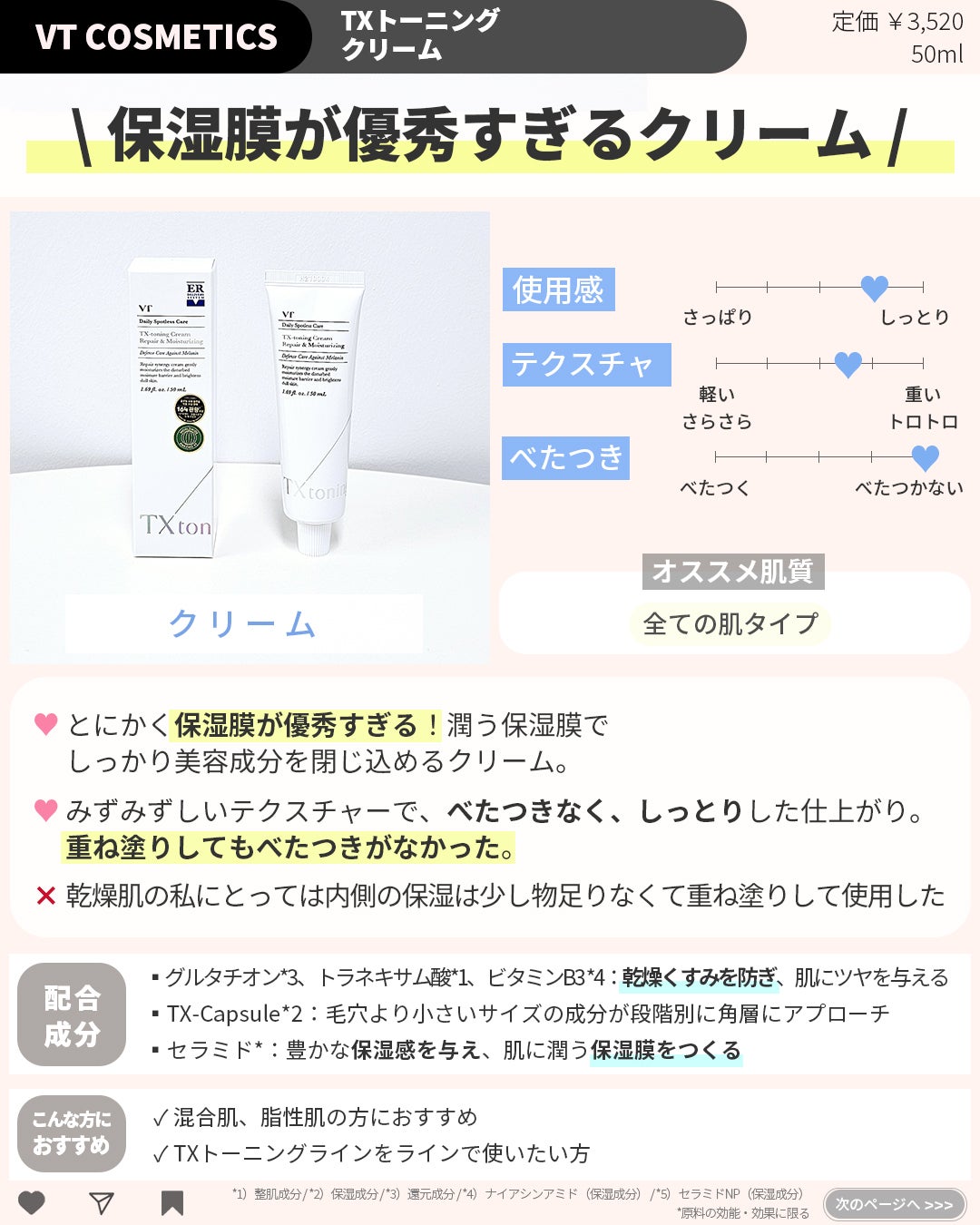 TXトーニングクリーム/VT/フェイスクリームを使ったクチコミ(5枚目)