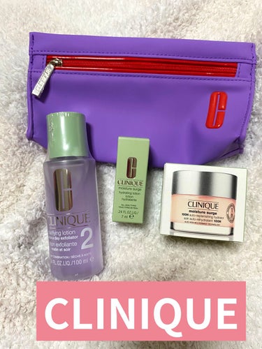 CLINIQUE
クラリファイング ローション 2 100ml
モイスチャー サージ ジェルクリーム 100H 30ml
モイスチャー サージ ハイドレーティング ローション


@コスメで購入❤️

