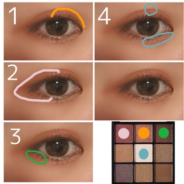 UR GLAM　BLOOMING EYE COLOR PALETTE/U R GLAM/パウダーアイシャドウを使ったクチコミ（2枚目）