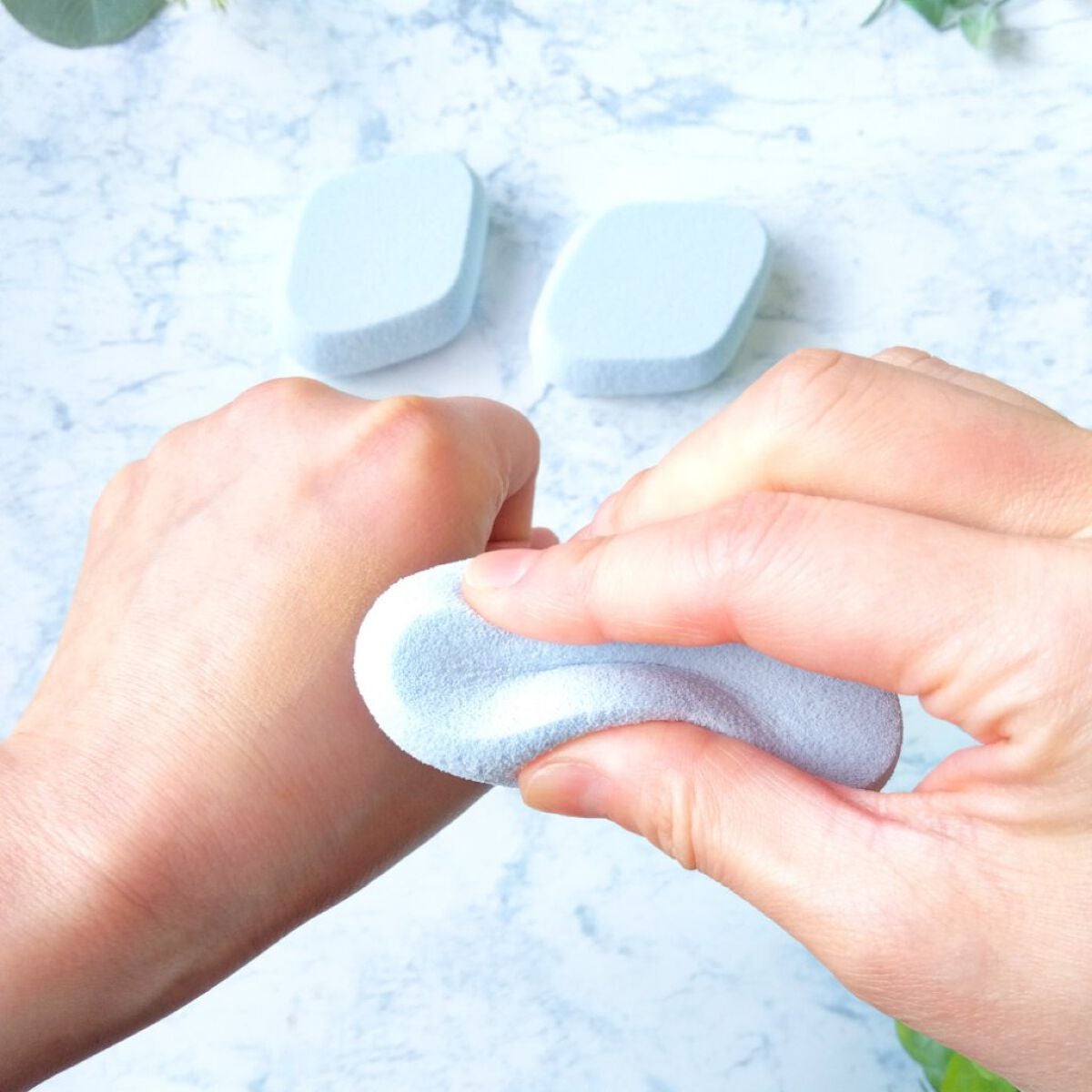 シフォンタッチスポンジN ダイヤ型 3P BL /ロージーローザ/パフ・スポンジを使ったクチコミ(8枚目)