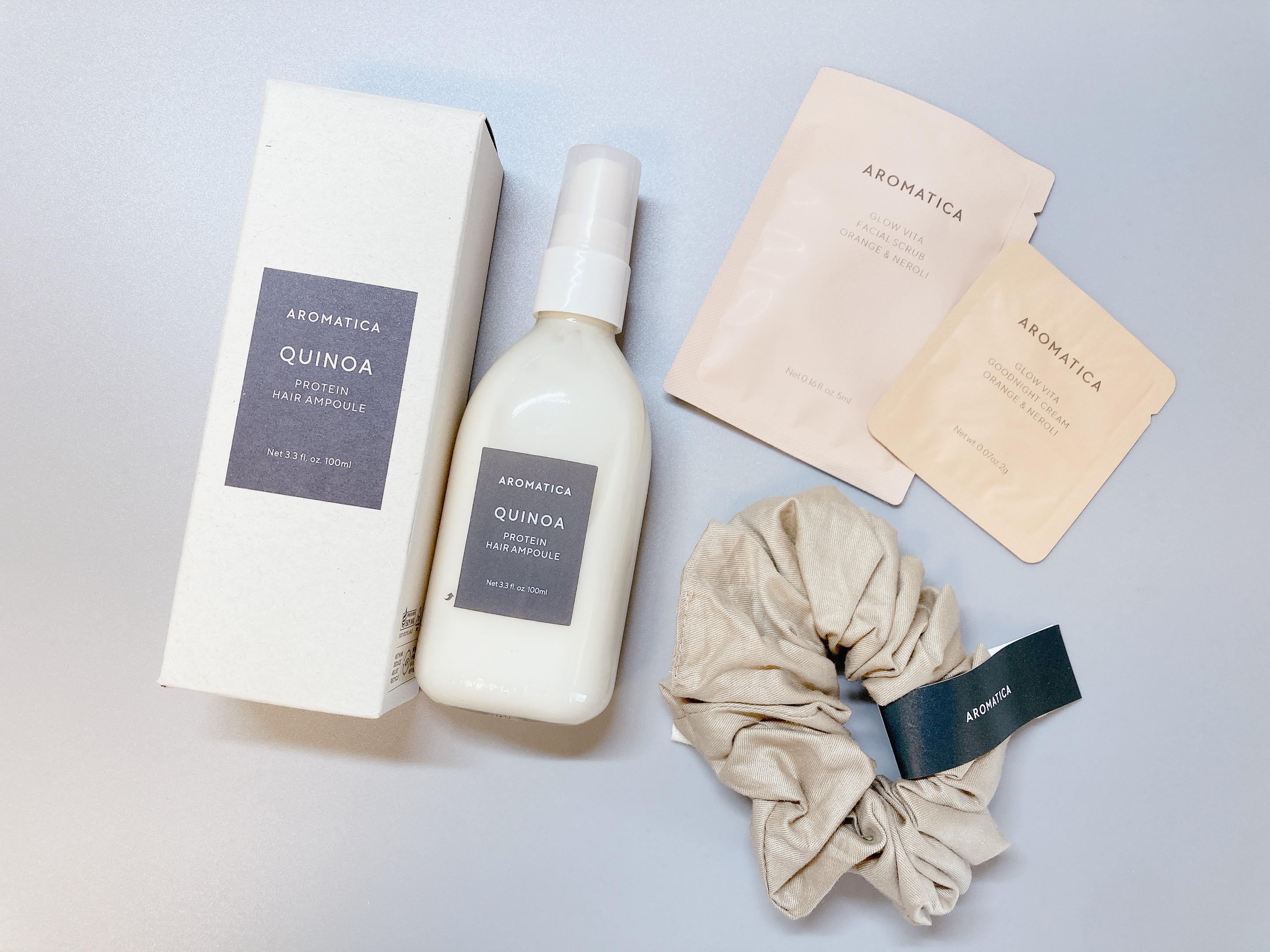 キヌアプロティンアンプル/AROMATICA/アウトバストリートメントを使ったクチコミ（1枚目）