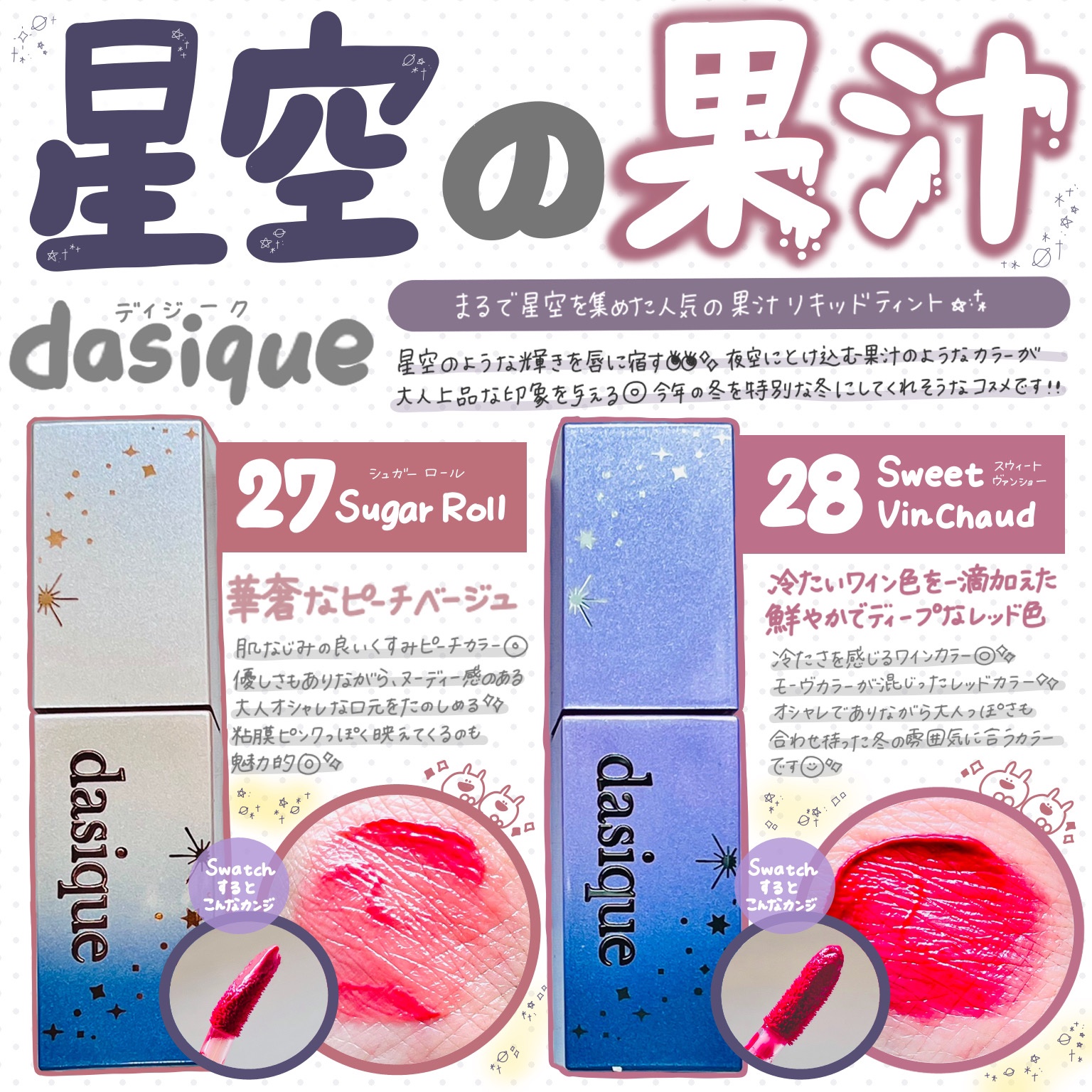 ジューシーデュイティント/dasique/リップティントを使ったクチコミ（1枚目）