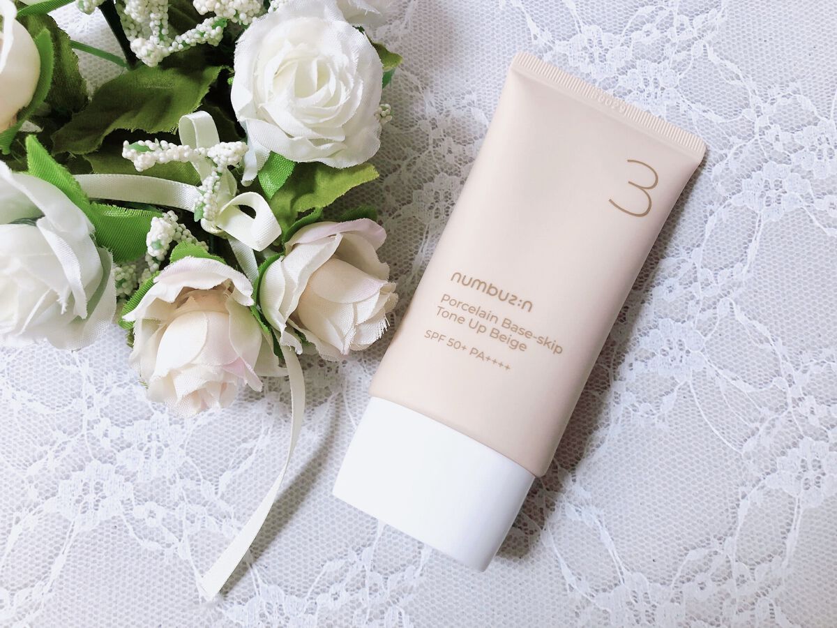 3番 ノーファンデ陶器肌トーンアップクリーム/numbuzin/化粧下地を使ったクチコミ（2枚目）