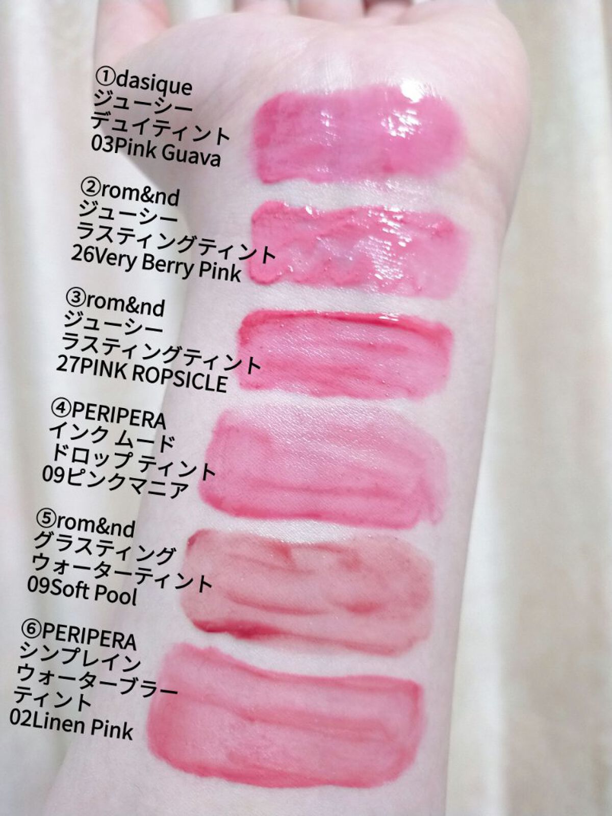 あなたはどっち派？rom&nd・PERIPERA・Sim;plain・dasiqueの口紅