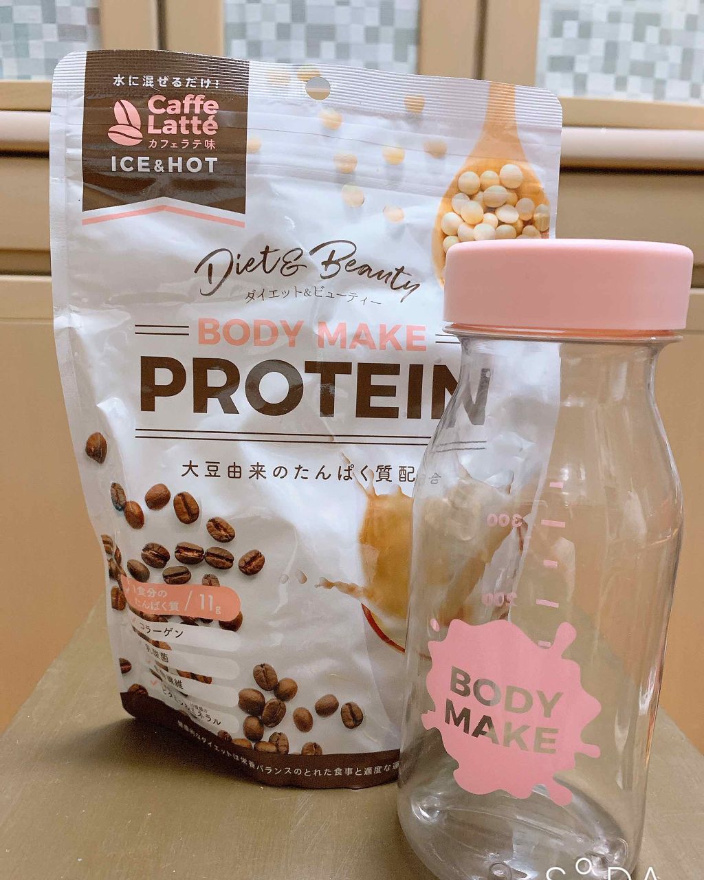 リブ・ラボラトリーズ ボディメイクプロテイン カフェラテのクチコミ「お久しぶりです！Sakiです！

私は夏休みに入ってから4㌔も太りました…😭
Jc1なのに44.....」（2枚目）