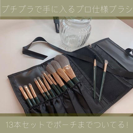 ROWNYEON 緑姫シリーズ メイクブラシ13本セット 化粧ポーチ付き/Rownyeon/メイクブラシを使ったクチコミ(1枚目)