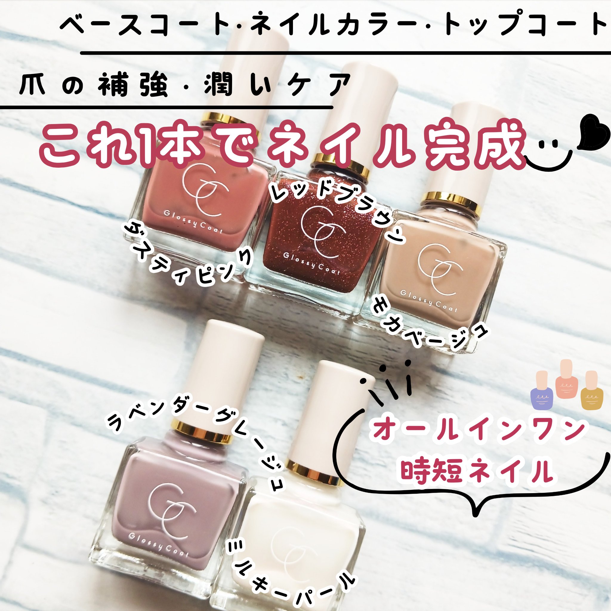 グロッシーコート ラベンダーグレージュ/スキューズミー/オールインワンネイルを使ったクチコミ（2枚目）