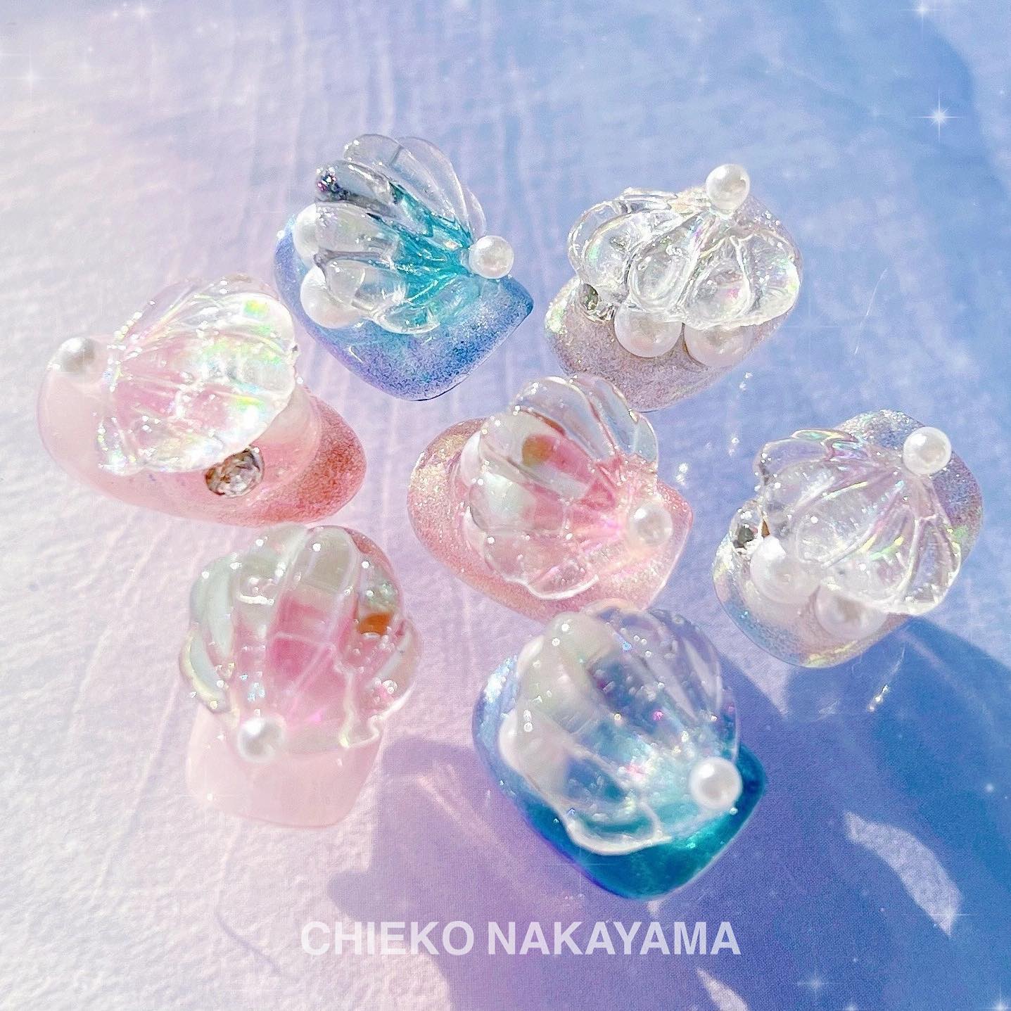 #ネイル,#サマーネイル,#夏ネイル,#貝殻ネイル,#シェルネイルのネイルデザイン