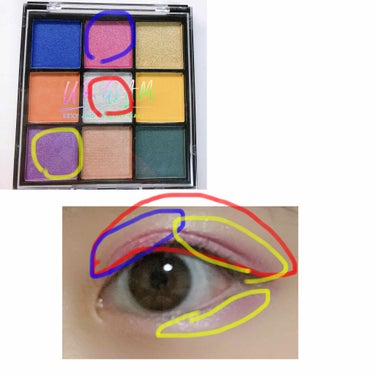 UR GLAM　BLOOMING EYE COLOR PALETTE/U R GLAM/パウダーアイシャドウを使ったクチコミ（2枚目）