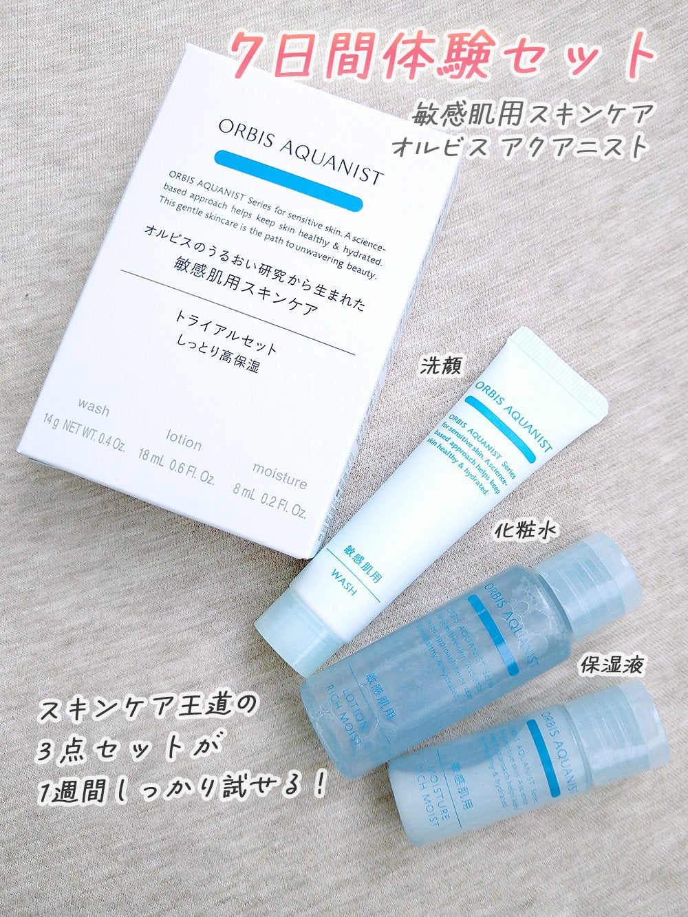 アクアニスト トライアルセット しっとり高保湿タイプ/オルビス/トライアルキットを使ったクチコミ(1枚目)