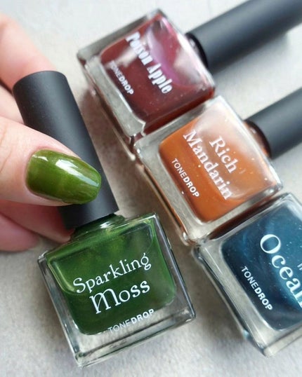 TONE DROP ネイルポリッシュ 023 Sparkling Moss/D-UP/マニキュアを使ったクチコミ(1枚目)