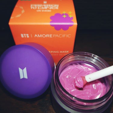 BTS | AMOREPACIFIC リップ スリーピングマスク PURPLE EDITION/LANEIGE/リップケア・リップクリームを使ったクチコミ（2枚目）