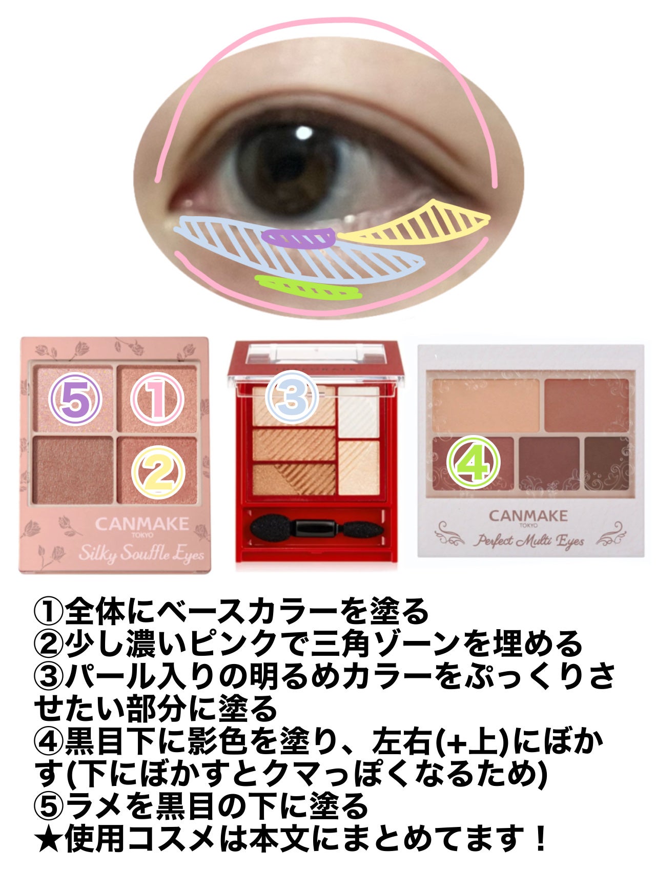 パーフェクトマルチアイズ/キャンメイク/アイシャドウパレットを使ったクチコミ(2枚目)