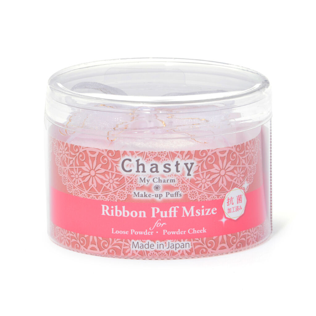 チャスティ マイチャーム リボン付きメイクアップパフ