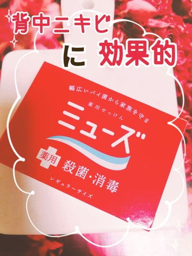 ミューズ 薬用石鹸 ミューズ(固形)のクチコミ「　　　背中ニキビにはコレ‼️薬用石鹸ミューズ♥️

こちらは、フォロワー様の投稿を見て私自身も.....」（1枚目）