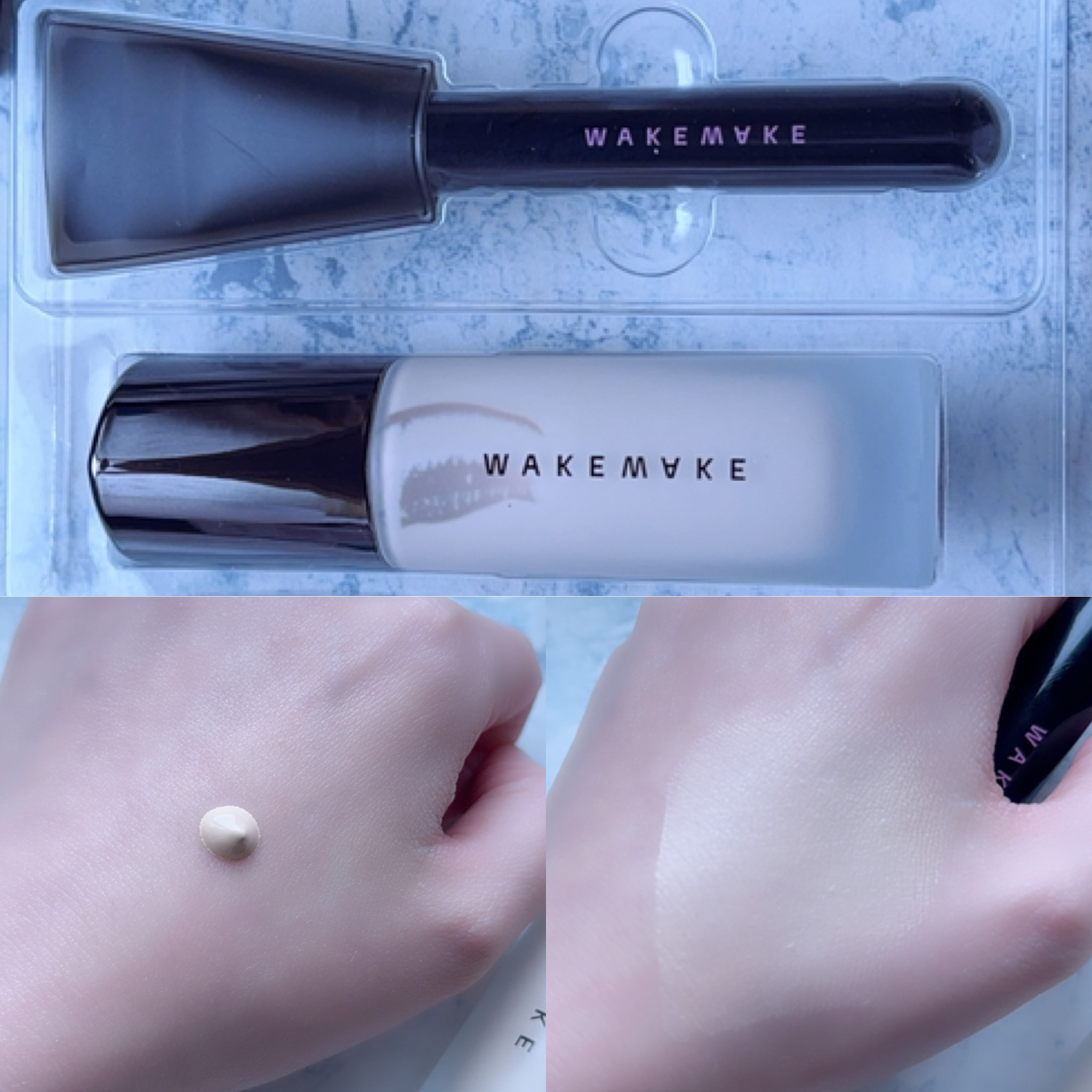 ウォーターベルベットカバーファンデーション/wakemake/リキッドファンデーションを使ったクチコミ（2枚目）