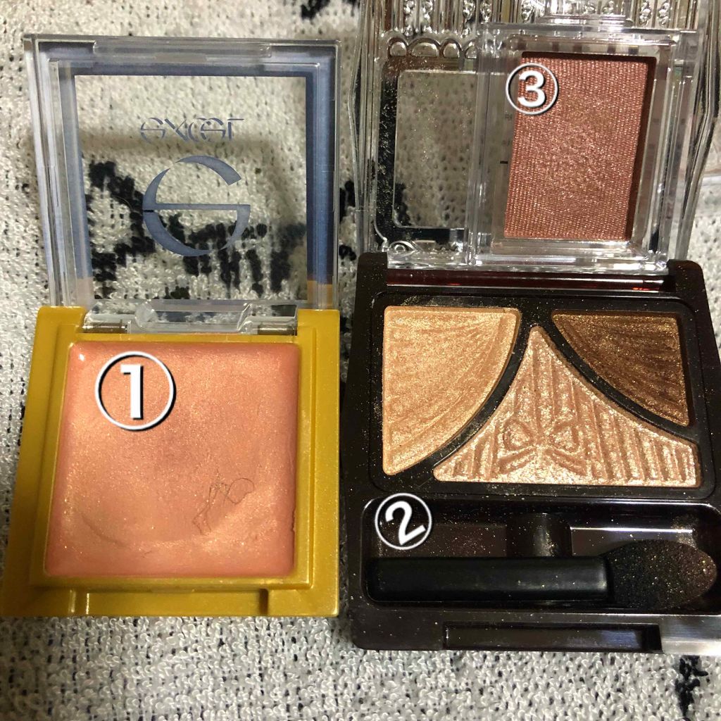 シマリングシャドウ/excel/ジェル・クリームアイシャドウを使ったクチコミ（1枚目）