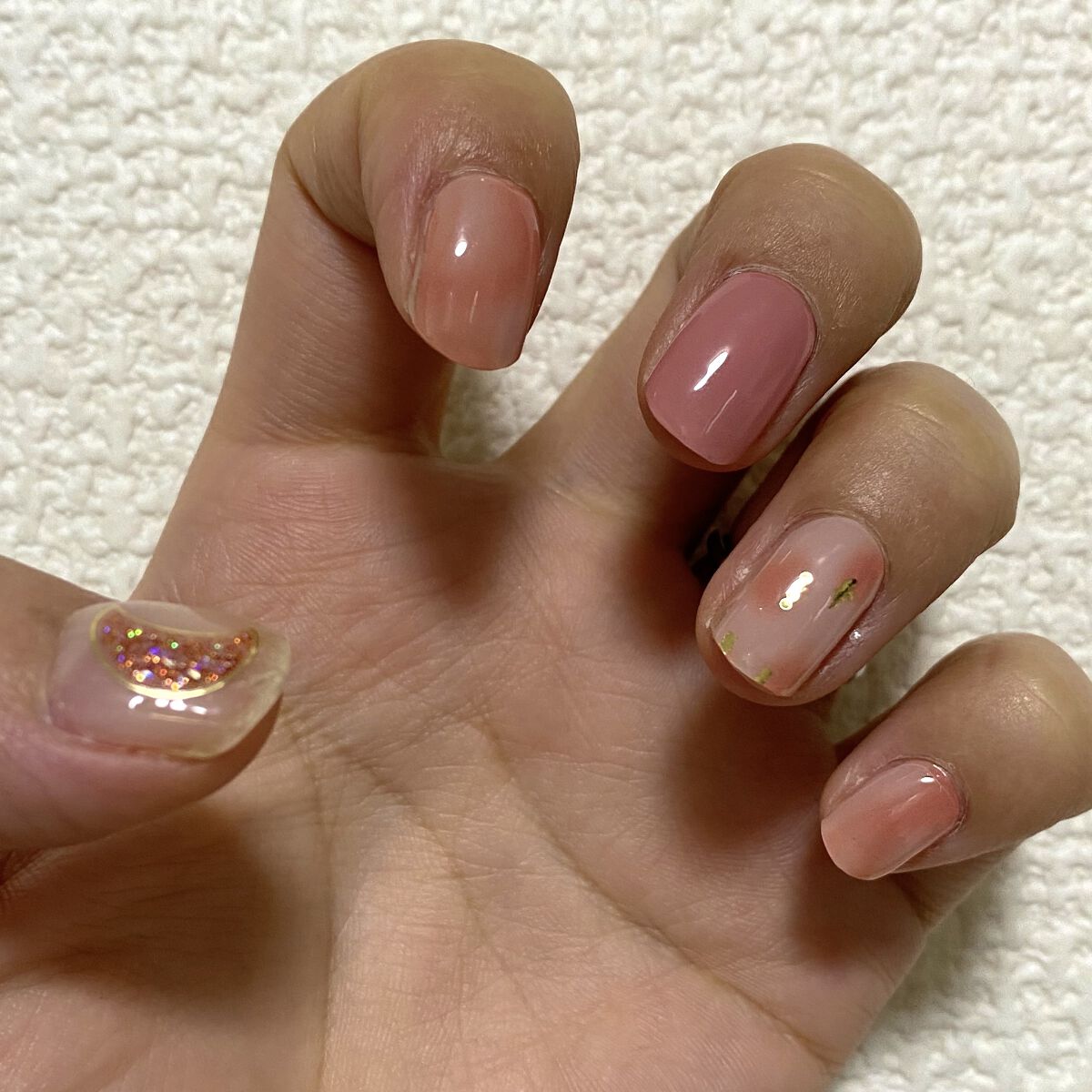 セミキュアジェルネイル（ハンド） ND-326 N Rose Moon (@pleuvoir_e.y Collection)/ohora/ネイルシールを使ったクチコミ（1枚目）