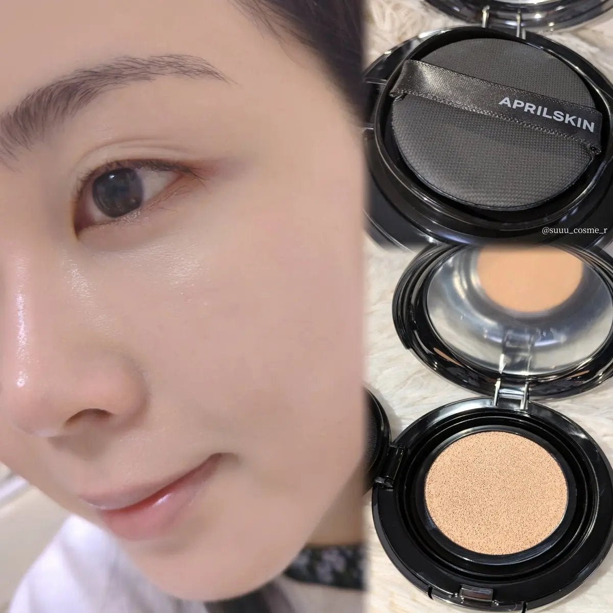 ハイパーカバーフィットクッション  グラファイト/APRILSKIN/クッションファンデーションを使ったクチコミ(2枚目)