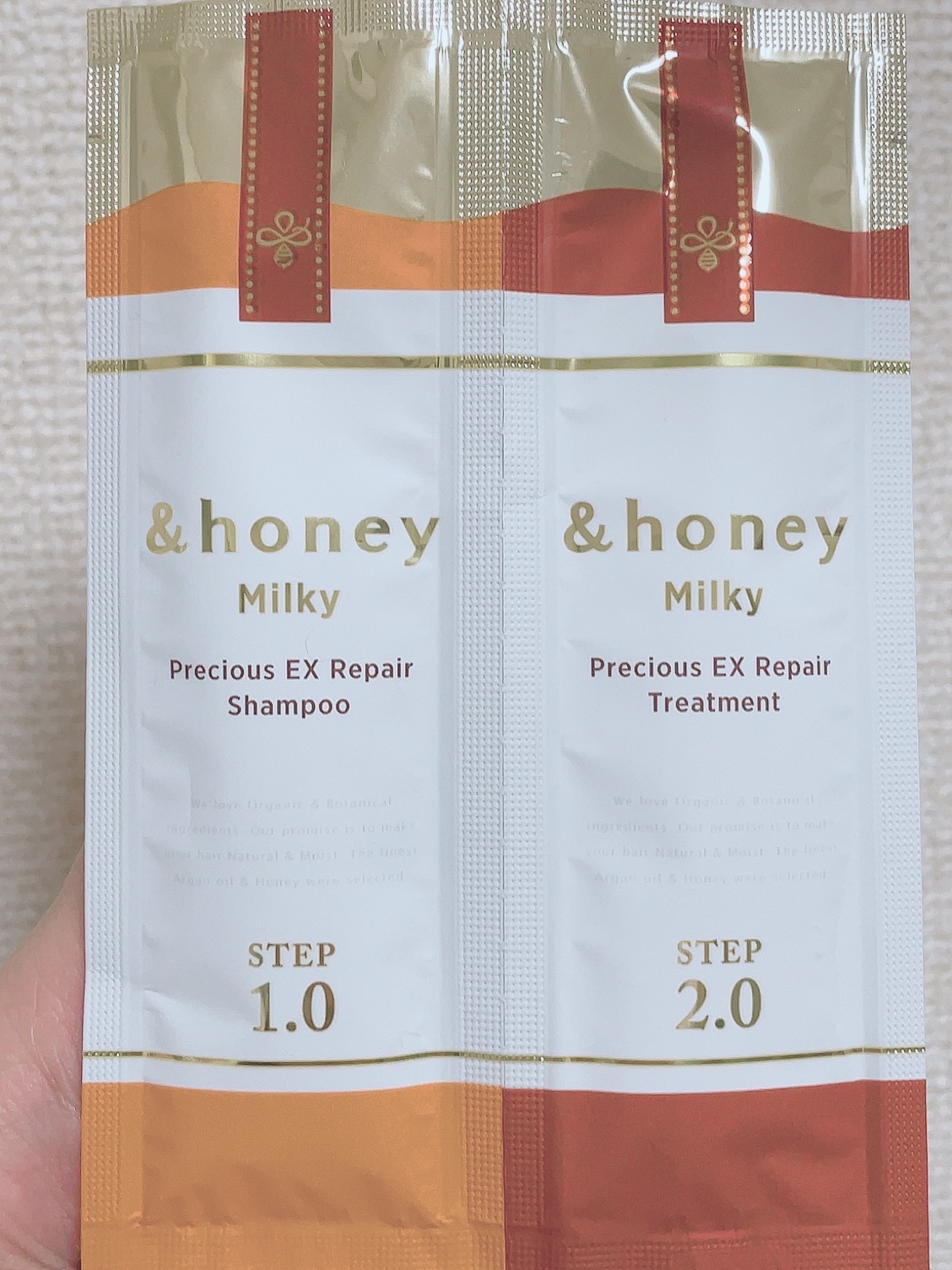 ミルキー プレシャス EX リペア シャンプー1.0 / ヘアトリートメント2.0 お試しシャンプー10ml+トリートメント10g/&honey/市販シャンプーを使ったクチコミ（1枚目）