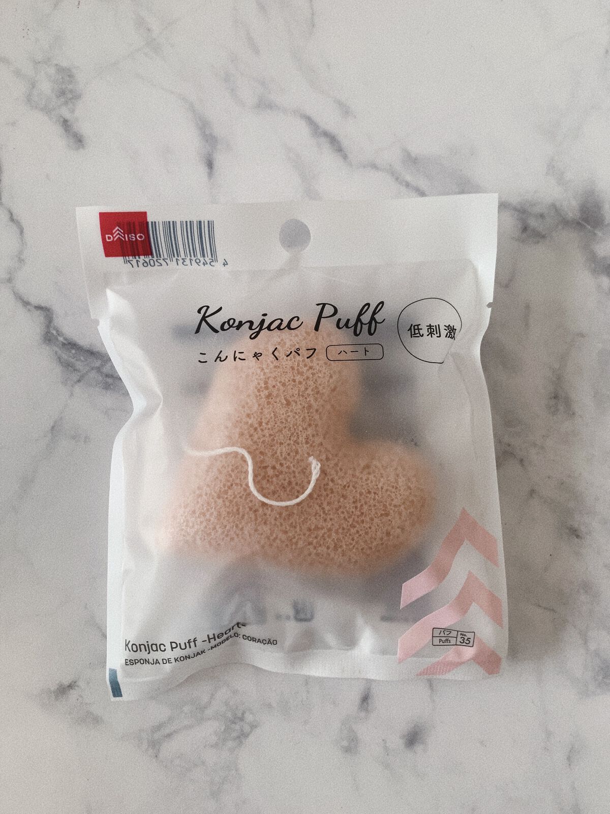 こんにゃくパフ (ハート)/DAISO/パフ・スポンジを使ったクチコミ（1枚目）
