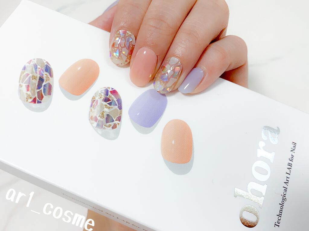 セミキュアジェルネイル(ハンド)/ohora/ネイルシールを使ったクチコミ(1枚目)