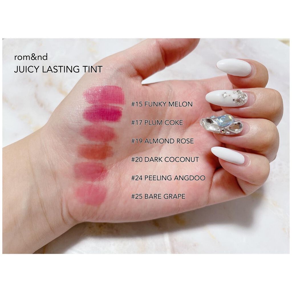 ジューシーラスティングティント/rom&nd/リップティントを使ったクチコミ（3枚目）
