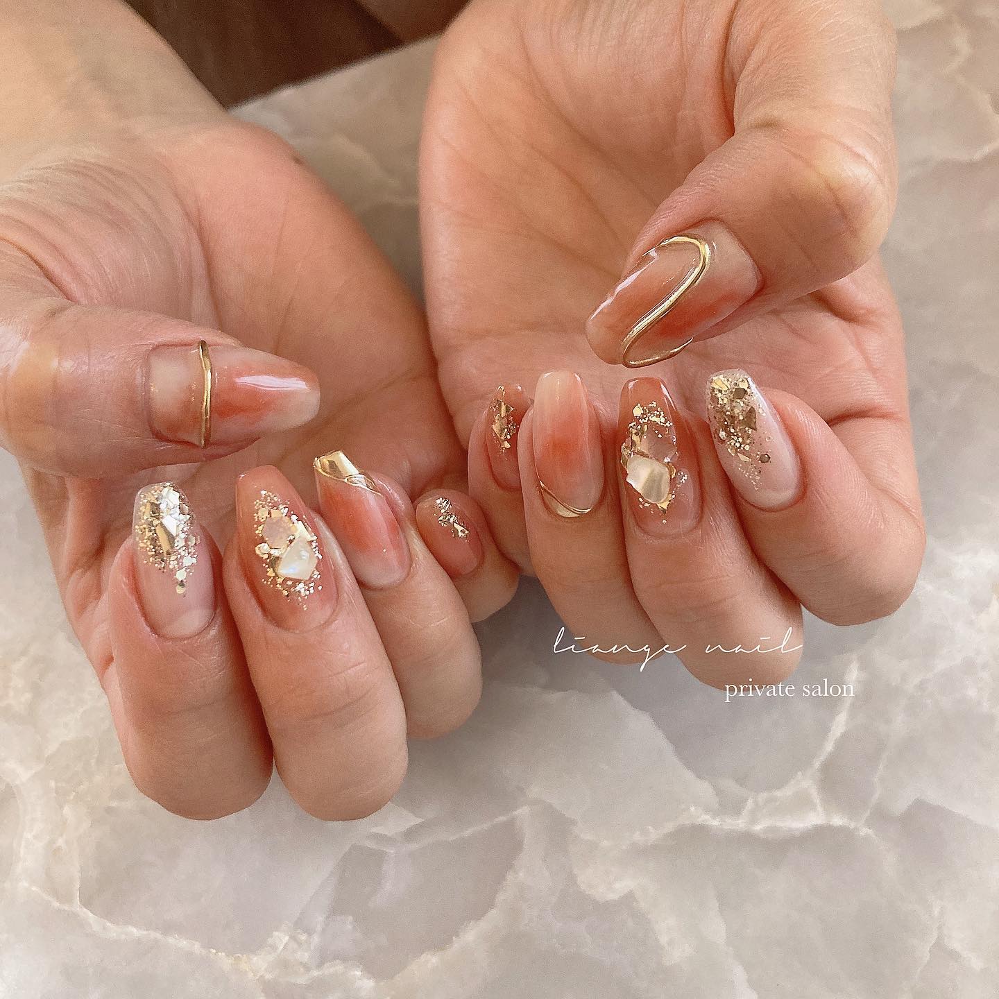 #リアンジェネイル,#柏ネイル,#ネイル,#春ネイル,#大人ニュアンスネイル,#ニュアンスネイル,#ジェルネイル,#ミラーネイル,#シェルネイル,#リングネイルのネイルデザイン