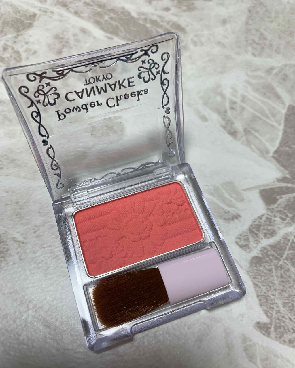 【旧品】パウダーチークス PW28 スウィートコーラル/キャンメイク/パウダーチークを使ったクチコミ（2枚目）