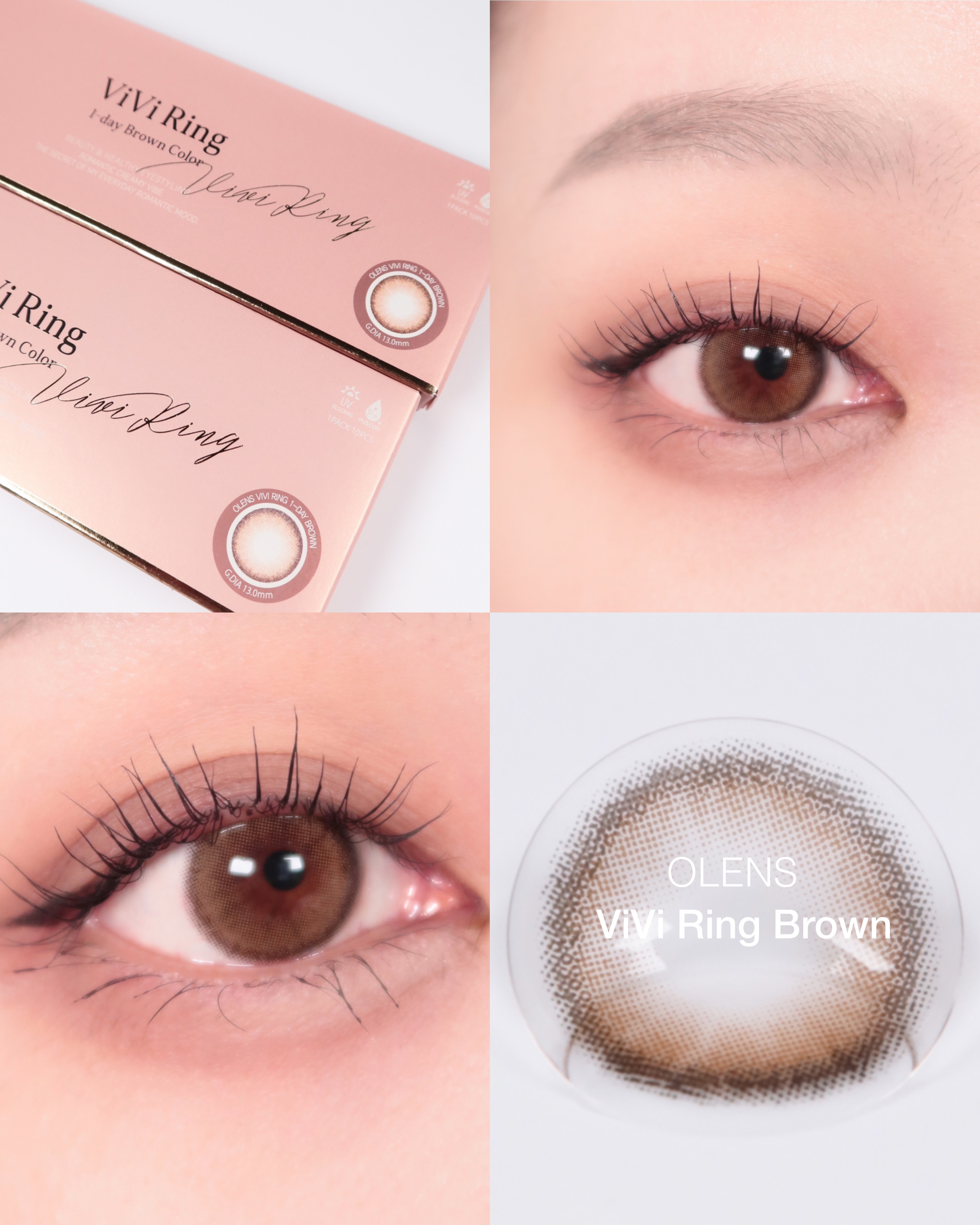 ViVi Ring 1day ブラウン/OLENS/ワンデー（１DAY）カラコンを使ったクチコミ（1枚目）