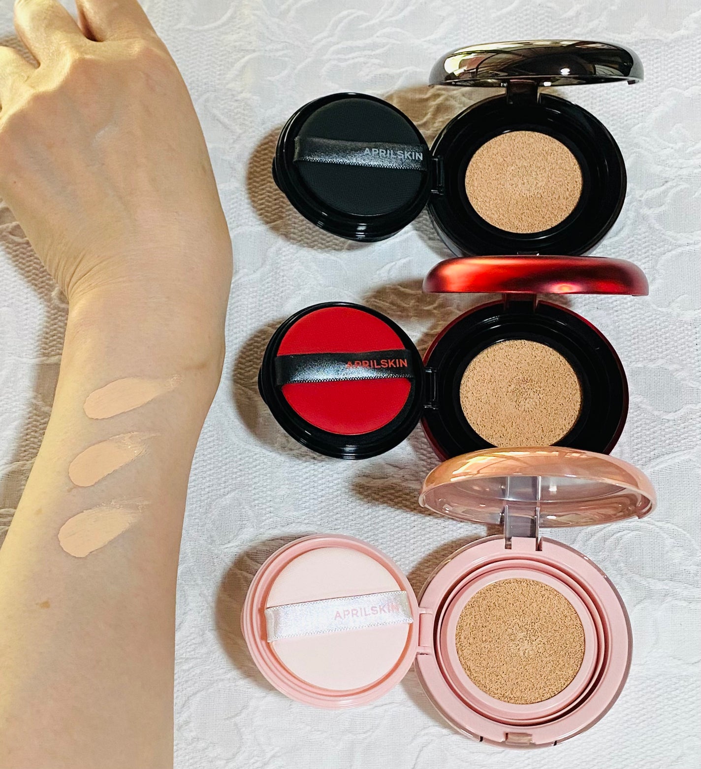 ハイパーカバーフィットクッション グラファイト/APRILSKIN/クッションファンデーションを使ったクチコミ(2枚目)